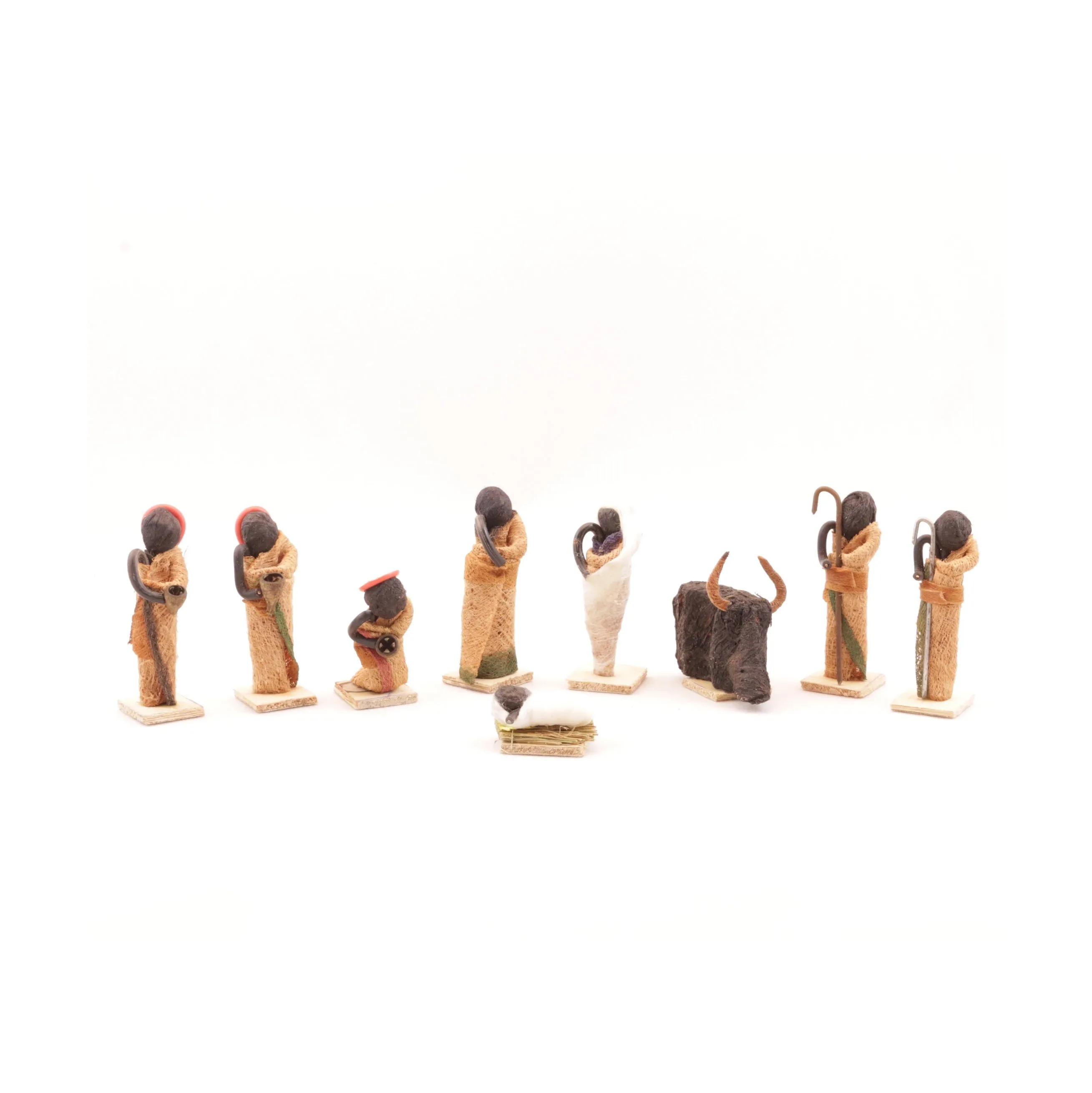 Bark Cloth Figurine Nativity Set