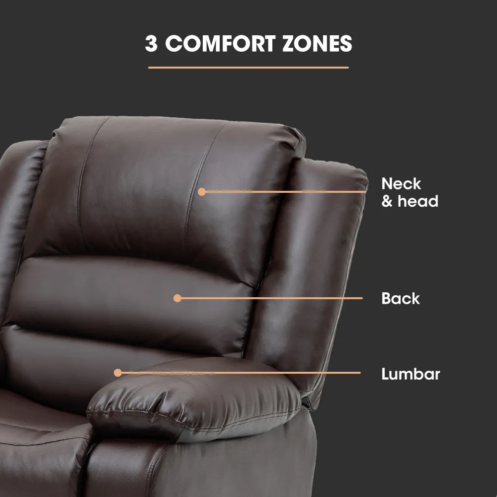 Elderly-Friendly Recliner Chair, Faux Leather, 145° - Fortia