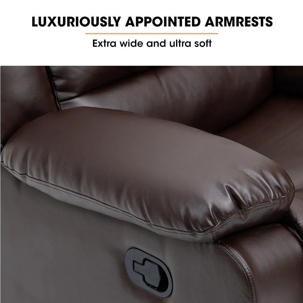 Elderly-Friendly Recliner Chair, Faux Leather, 145° - Fortia
