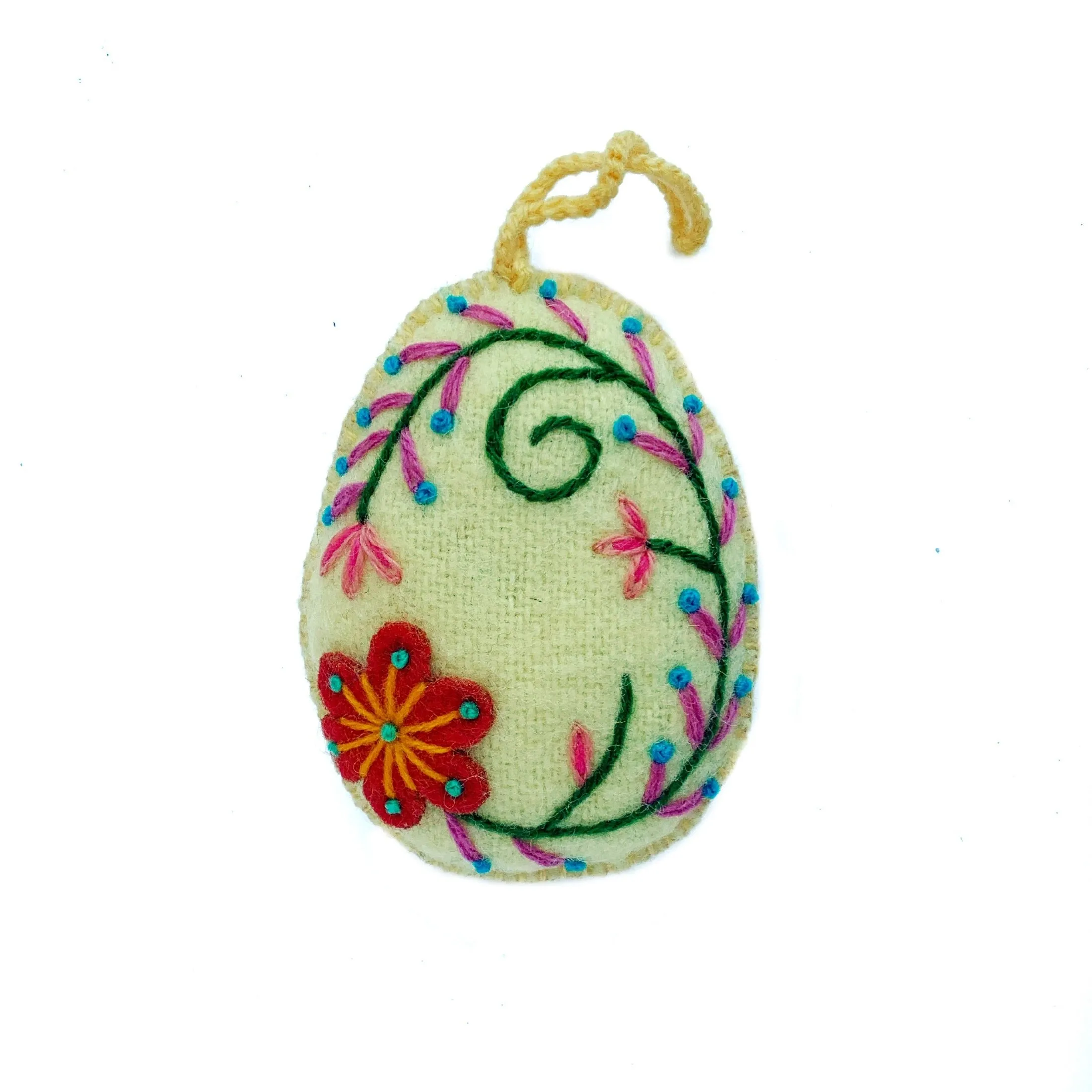 Embroidered Easter Egg Ornament, 6 Pack