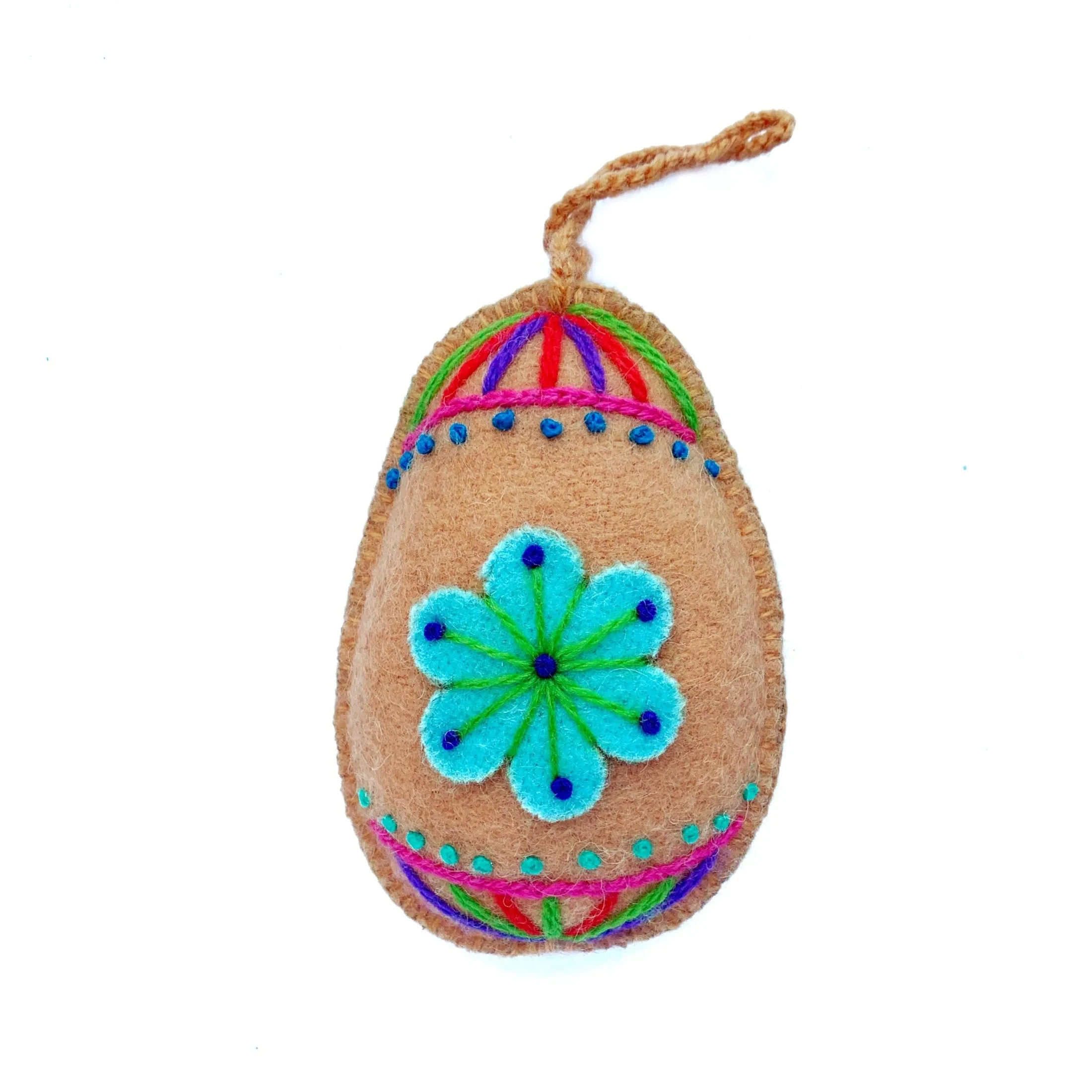 Embroidered Easter Egg Ornament, 6 Pack