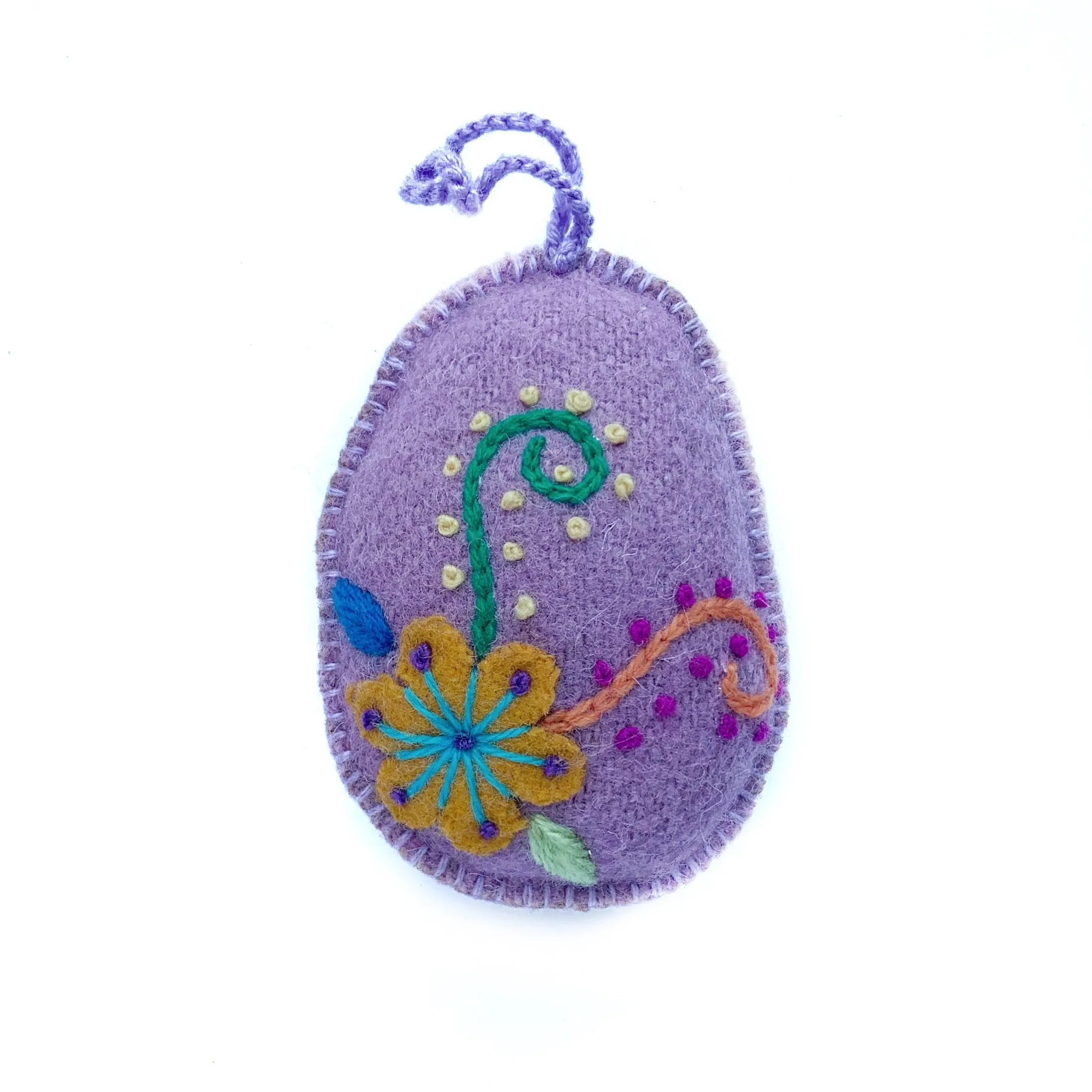 Embroidered Easter Egg Ornament, 6 Pack