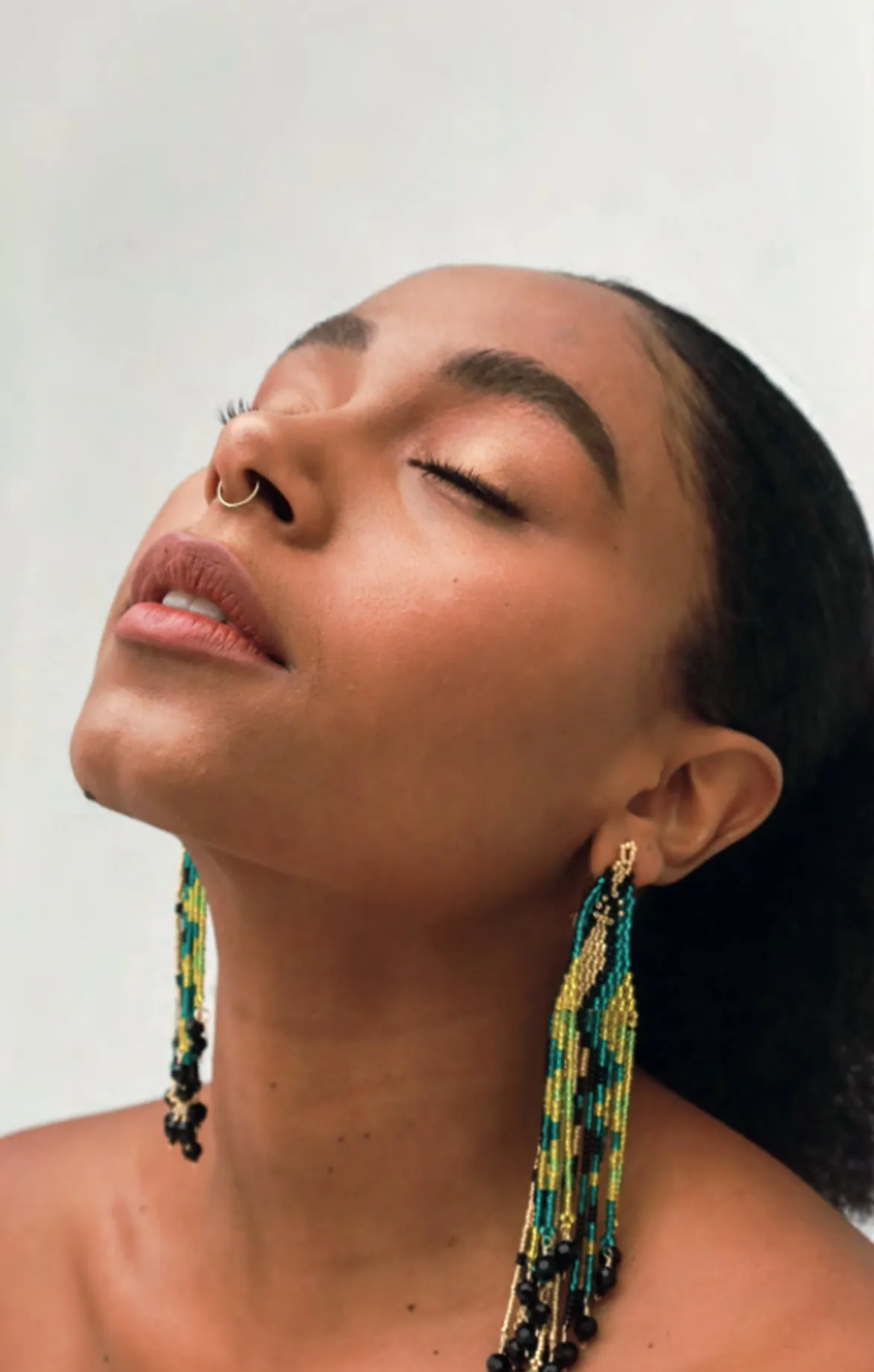 Green Beaded Earrings
