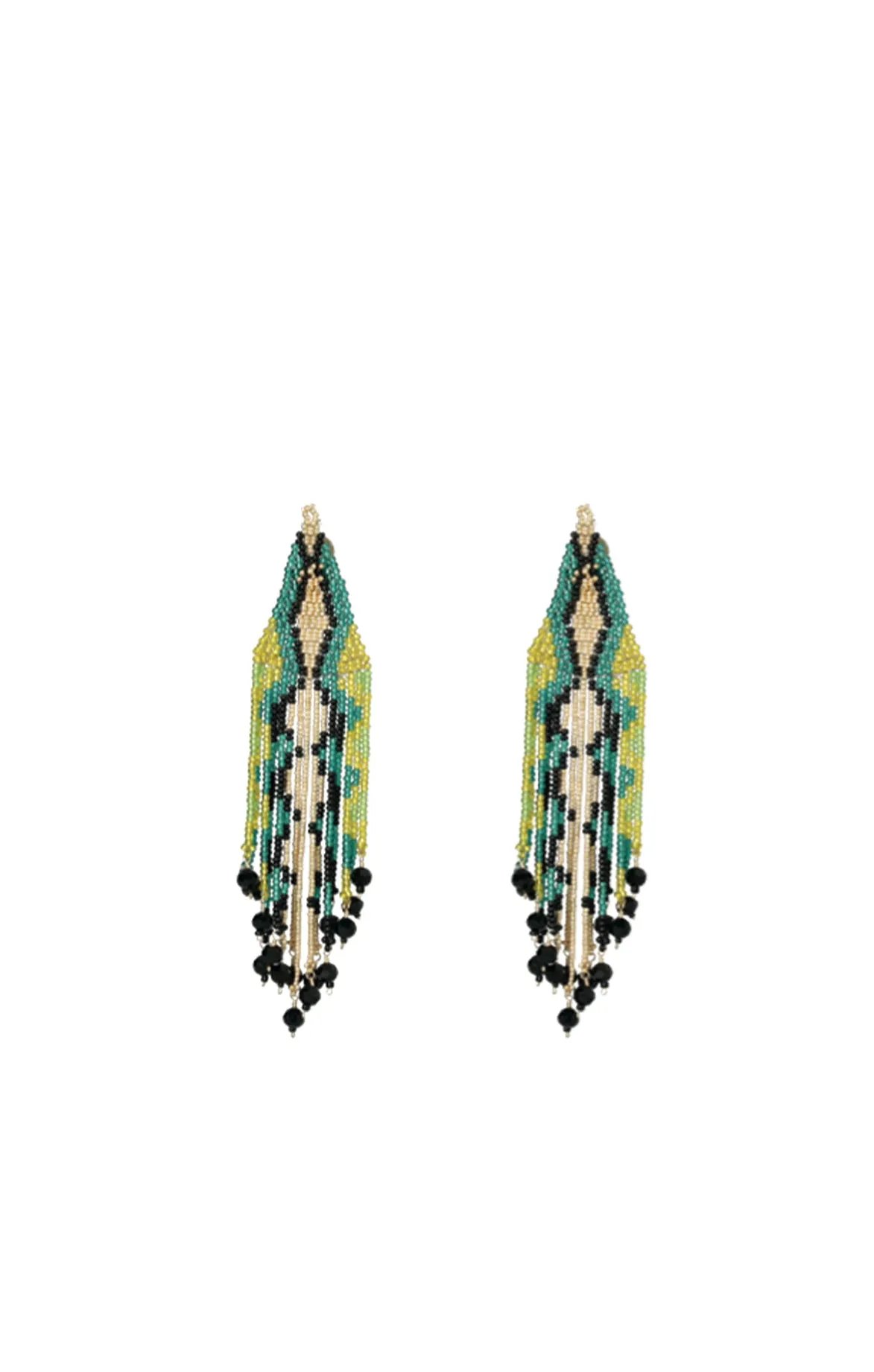 Green Beaded Earrings
