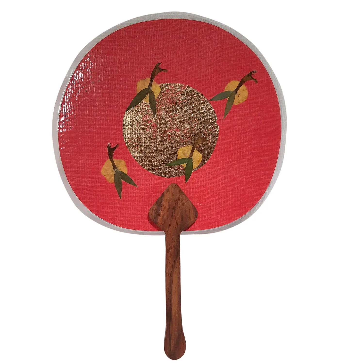 Hand Fan with Dried Leaf