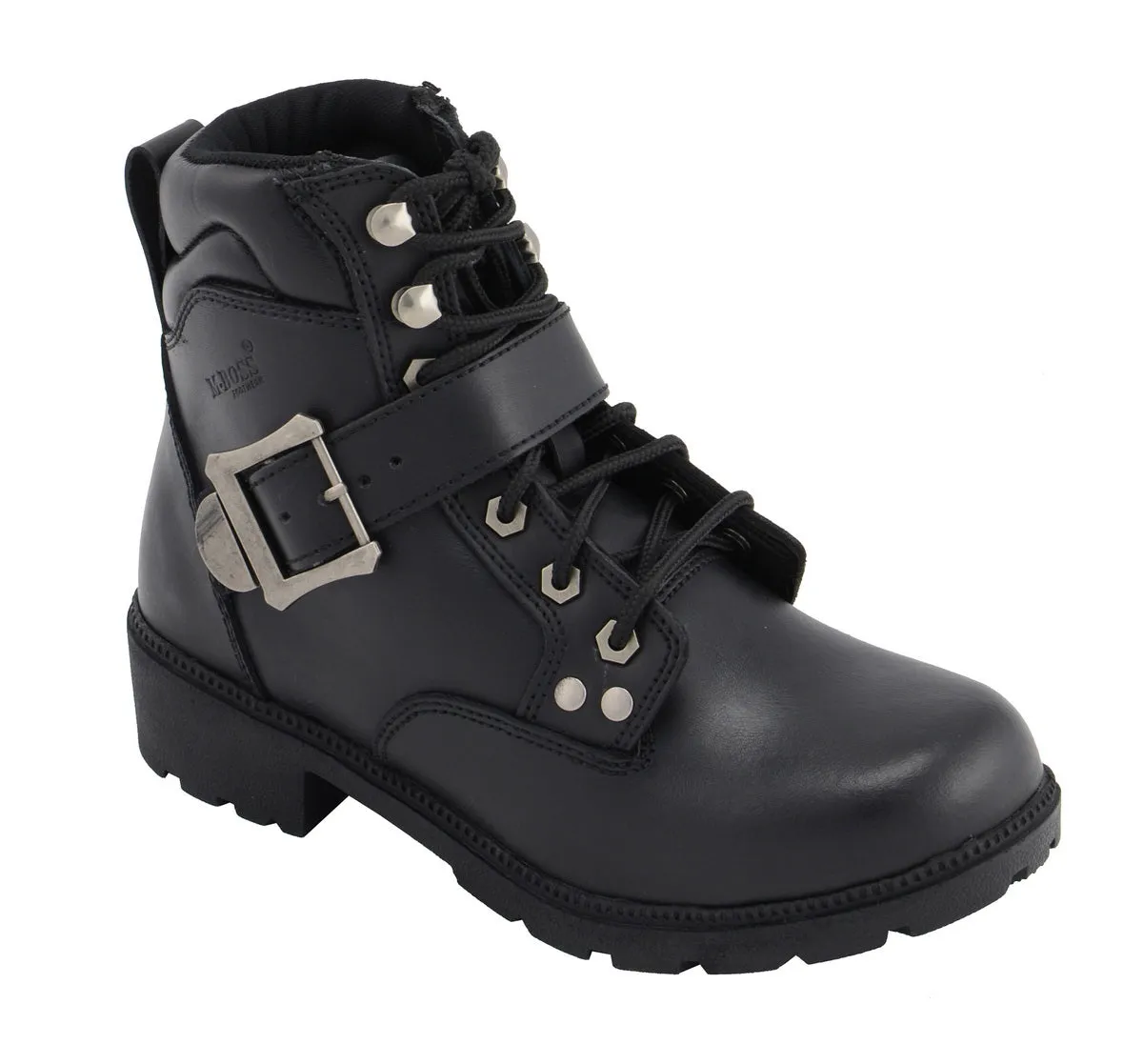 M Boss Apparel BOS49301 Women's 7-Inch Black Road Captain Leather