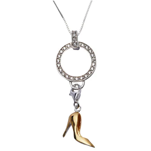 Silver High Heel Necklace