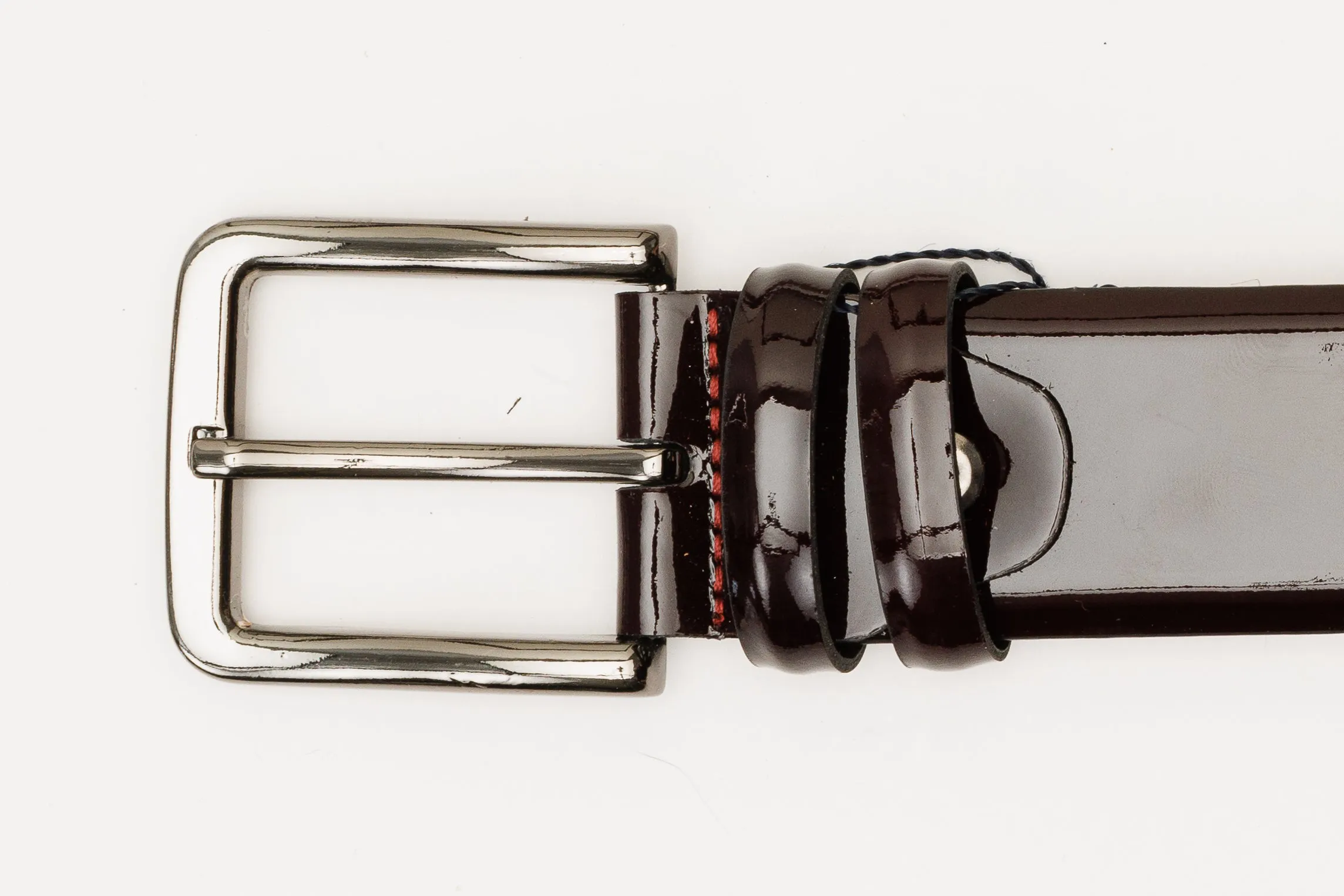 The Dodoma Burgundy Patent Leather Belt